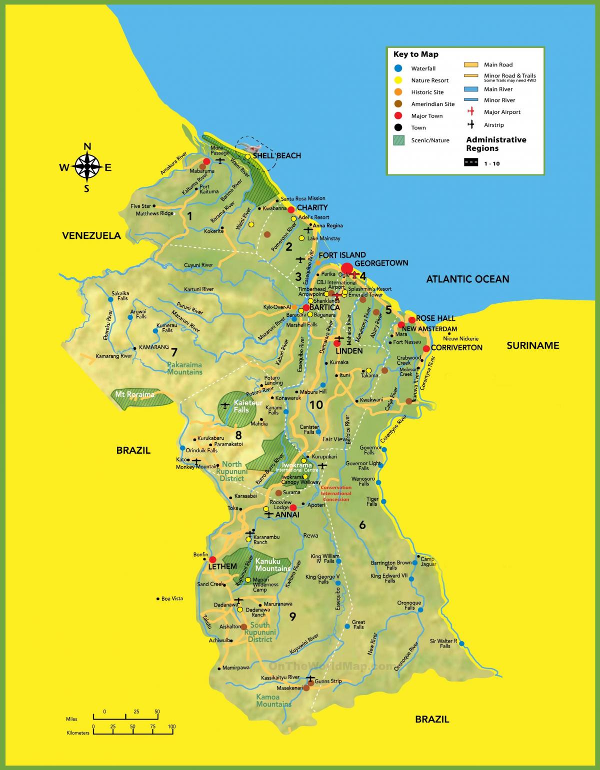 мапа фотографија Гвајана