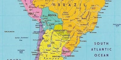 Карта Гвајана Јужна Америка 