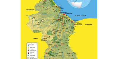 Карта Гвајана локација на мапи 