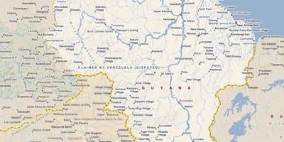 Карта Гвајана путу