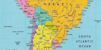 Карта Гвајана Јужна Америка 