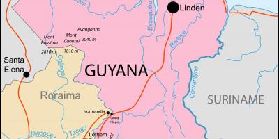 Карта Гвајана локација на свет